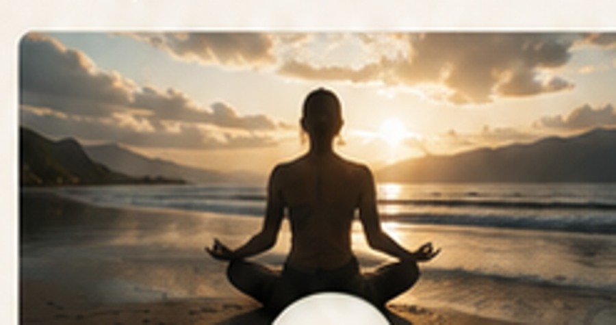 Peaceful sunrise meditation scene